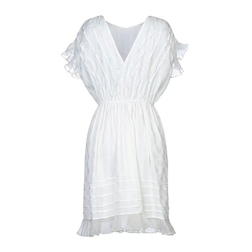 Isabel Marant NWT White V-neck Marisa Mini Dress Women’s Sz 6 EU 38